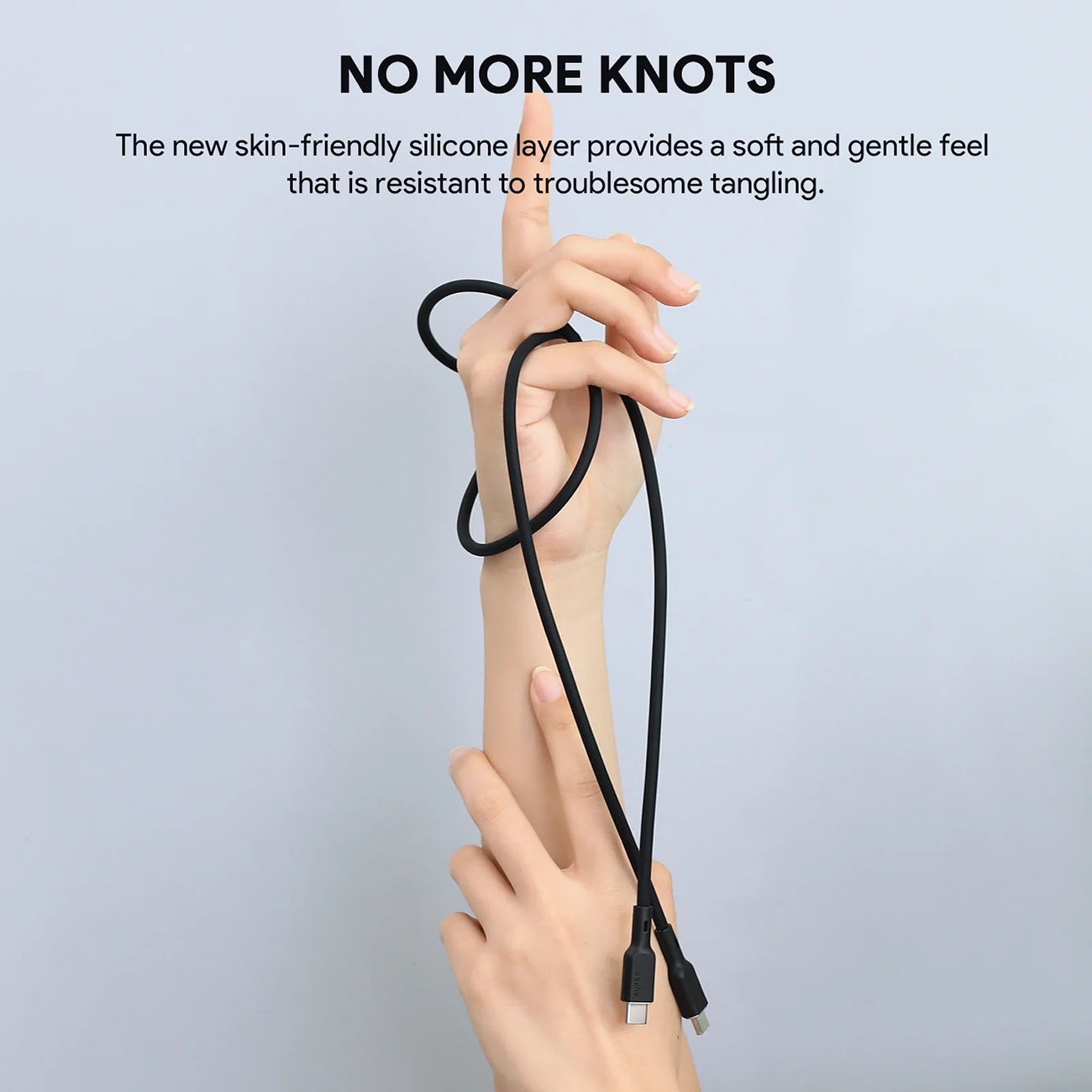 Aukey Type-C to Type-C Cable / Supports 100W Power / Soft Silicone / 1 Meter - Image 5