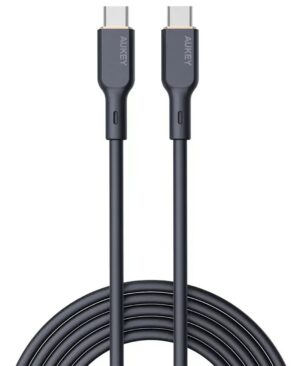 Aukey Type-C to Type-C Cable / Supports 100W Power / Soft Silicone / 1 Meter