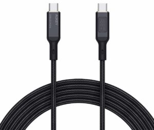 Aukey Type-C to Type-C Cable / 100W Power Delivery / Display Showing Charging Power / 1.8 Meters