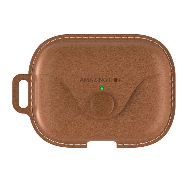 Amazingthing Marsix Pro Leatherette Case Airpod Pro/Pro2 - Brown