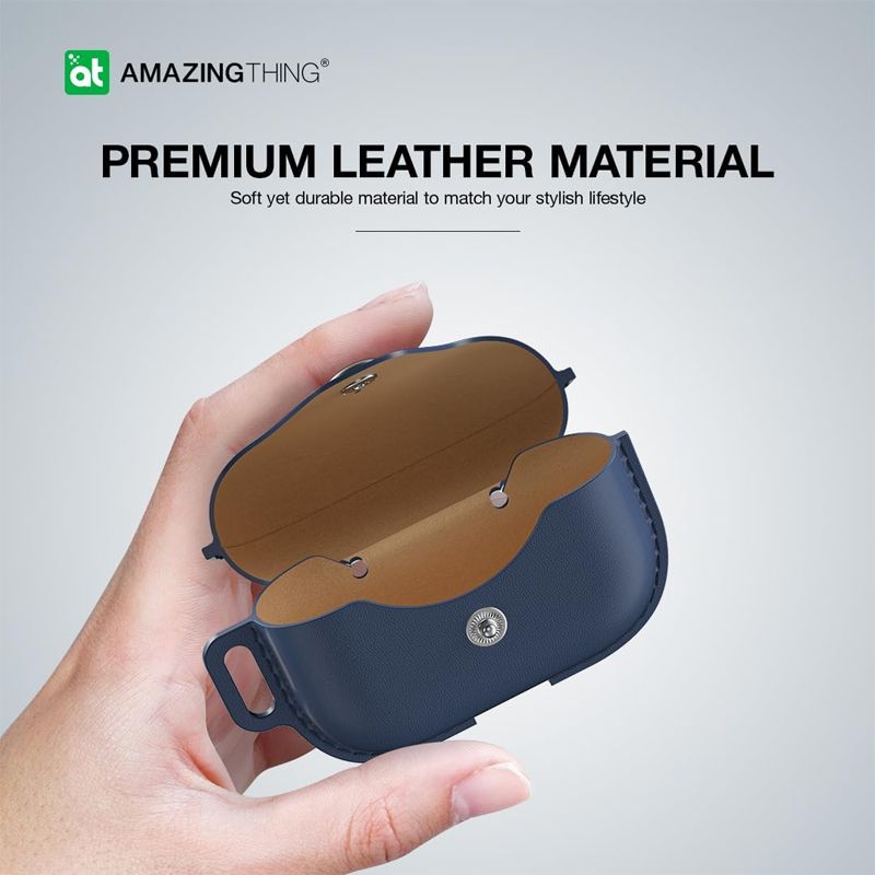 Amazingthing Marsix Pro Leatherette Case Airpod Pro/Pro2 - Blue - Image 3