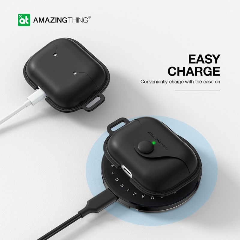 Amazingthing Marsix Pro Leatherette Case Airpod Pro/Pro2 - Black - Image 3