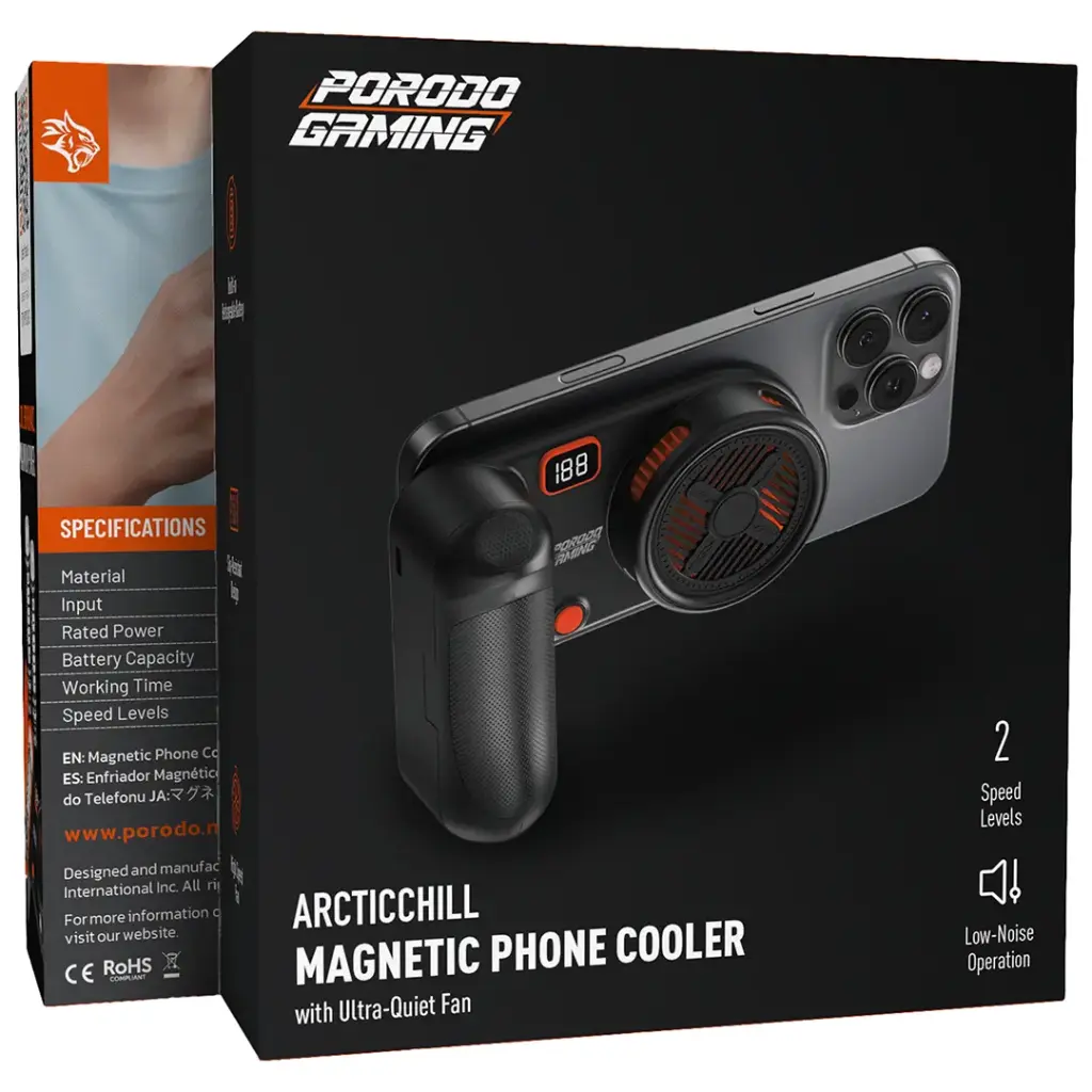 Porodo Gaming Magnetic Phone Cooler With Ultra-Quiet Fan - Image 4