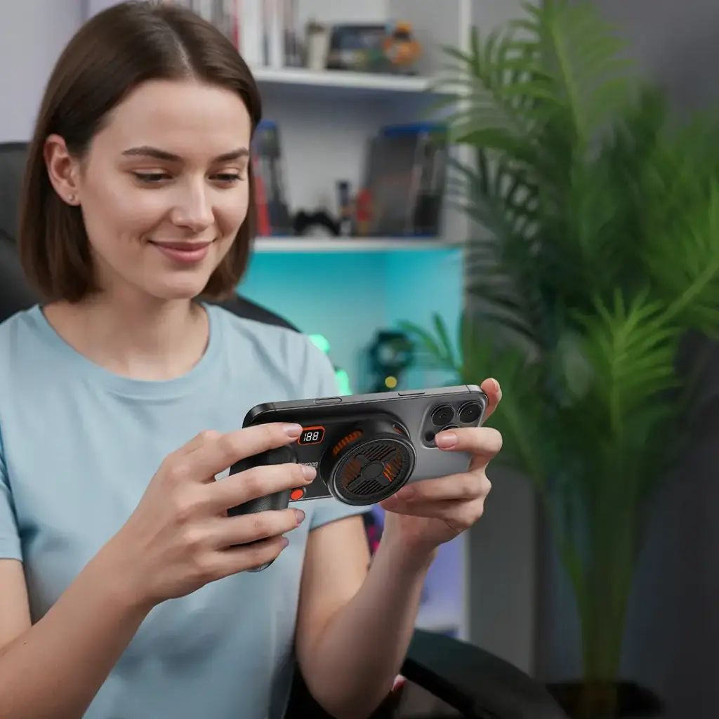 Porodo Gaming Magnetic Phone Cooler With Ultra-Quiet Fan - Image 5